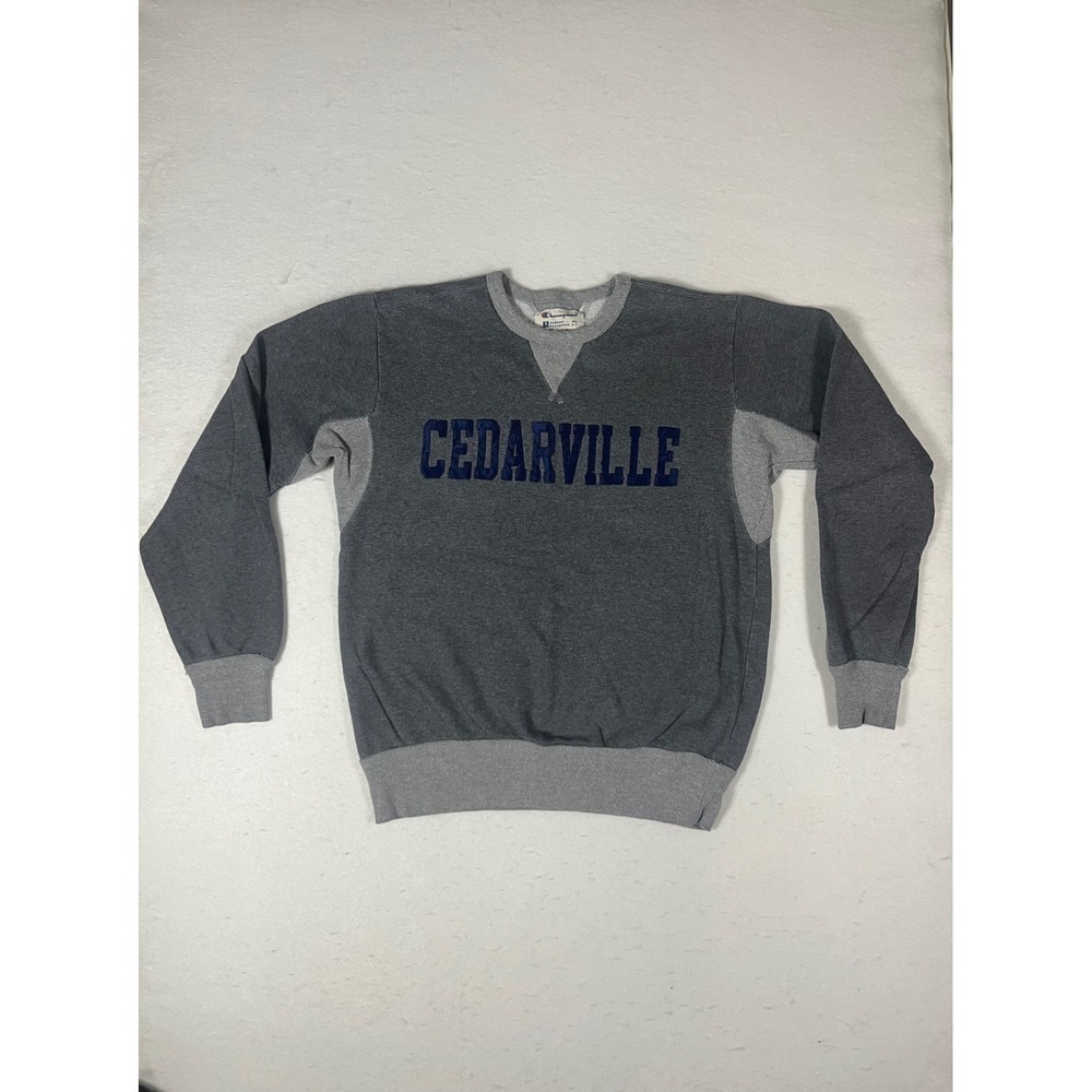 Champion CEDARVILLE Sweatshirt Crewneck Pullover Athletic Gray Women's Small